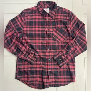 Cloudveil Mountain Works Shirt Mens Large Red Black Plaid Flannel Hiking Rustic